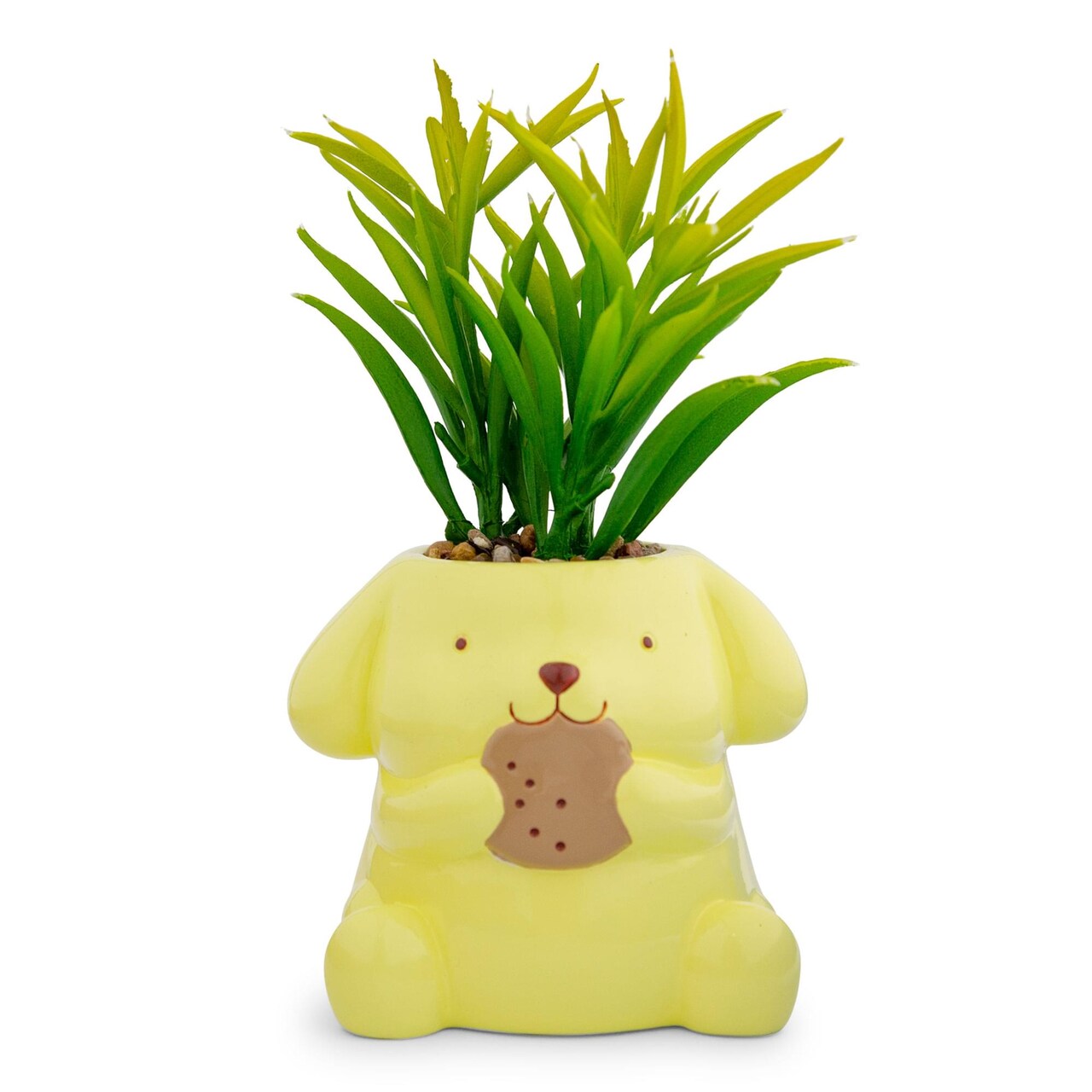 Sanrio Pompompurin 3-Inch Ceramic Mini Planter With Artificial Succulent